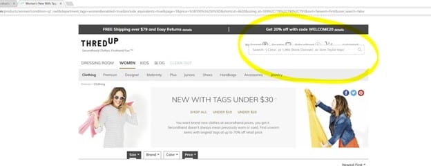 Visual Bug on ThredUp Website