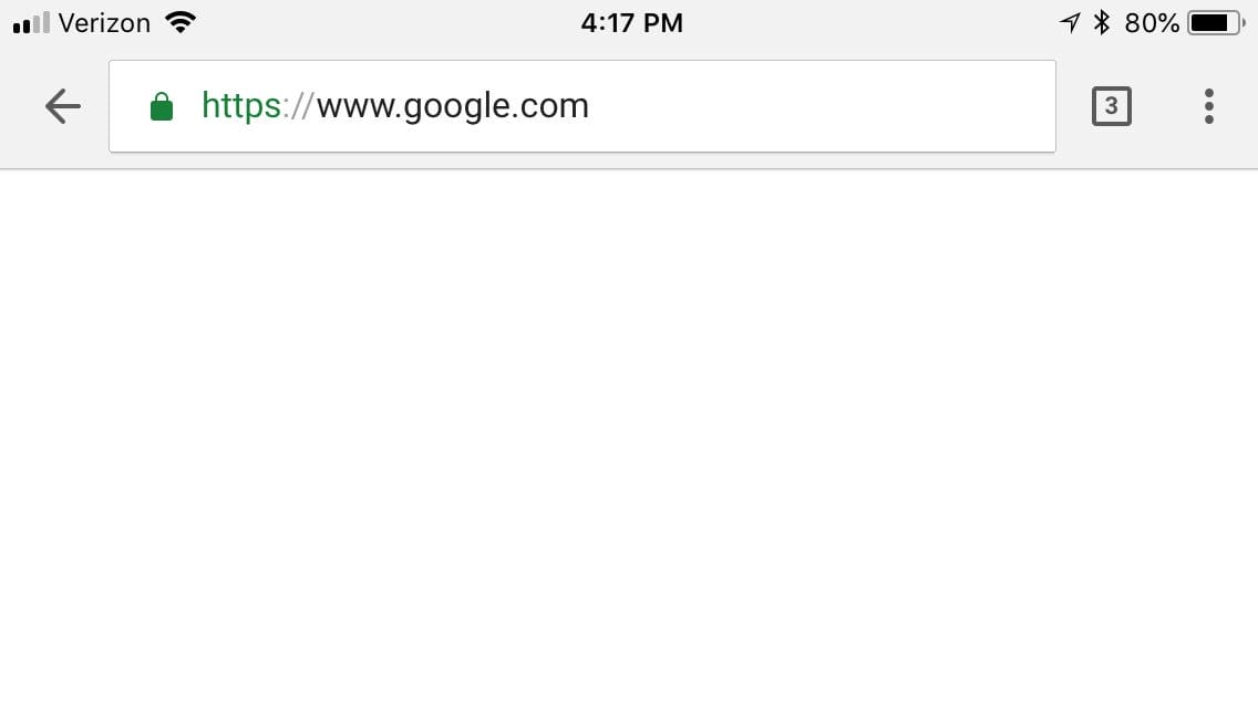 No search on the Google website