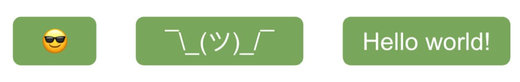 Buttons displayed with emojis and different text
